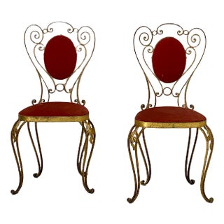Set of Golden Chairs, 1950s For Sale