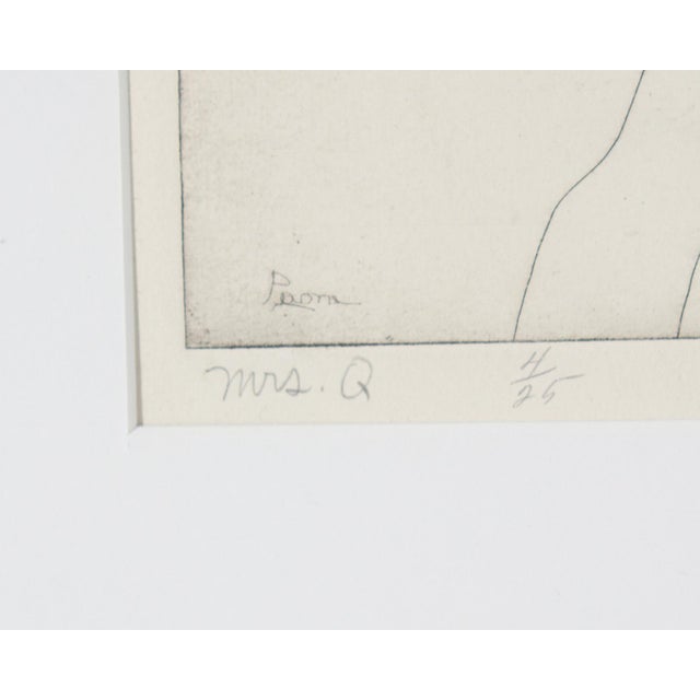 Abstract Signed “Mrs. Q” Etching by Peter Paone For Sale - Image 3 of 8
