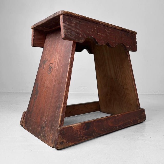 1920s Minimalist Fumidai Wooden Step Stool, Japan, 1920s For Sale - Image 5 of 12
