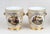 Pair 19th c. French Paris porcelain cachepot planters with lion mask handles in the Empire taste. Each decorated with...