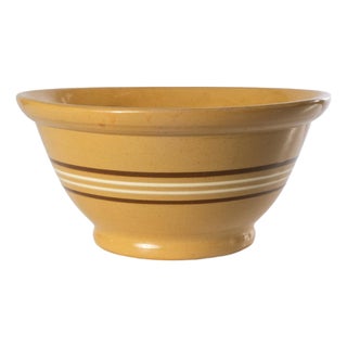 19th Century Banded Yelloware Mixing Bowl For Sale