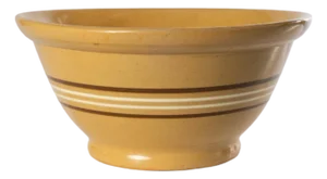 19th Century Banded Yelloware Mixing Bowl