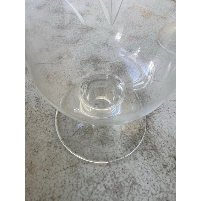 1960s Vintage Glass Hurricane Candle Holder / Parfait Pair For Sale - Image 5 of 7