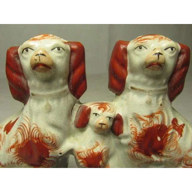 Antique Staffordshire Figurine of Three Seated Spaniels For Sale - Image 9 of 11