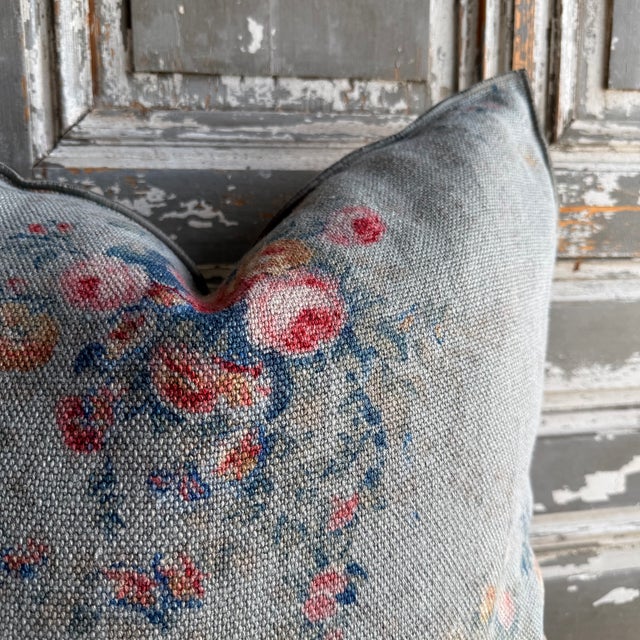 French French Linen Accent Cover – Pompadour Nuage 26 For Sale - Image 3 of 5
