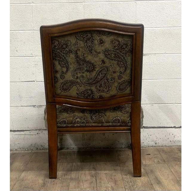 Victorian Vintage Best Chairs Inc Paisley Upholstered Lounge Chair Accent Chair For Sale - Image 3 of 5