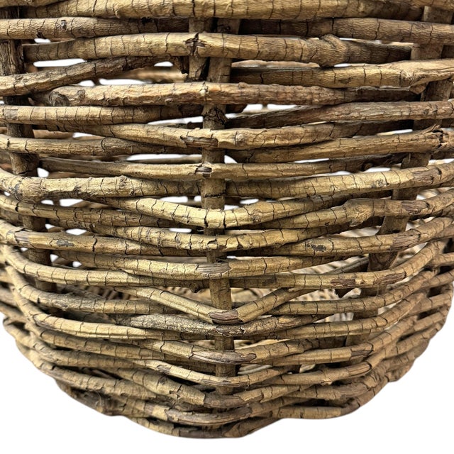 20th Century American Hand-Woven Birch Basket For Sale - Image 12 of 12