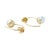 Metal Cat Eye Pearl 18k Gold Hook Earrings, A Pair For Sale - Image 7 of 10