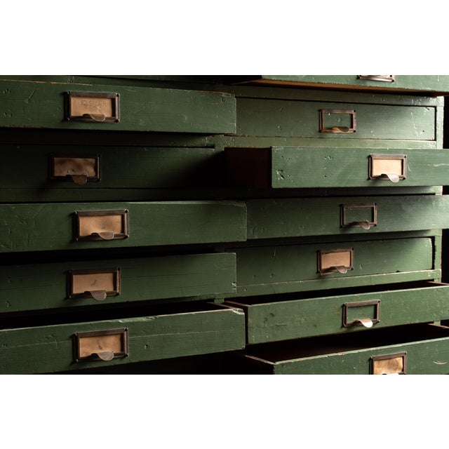1940s 37 Drawer Small Parts in Green Chairish