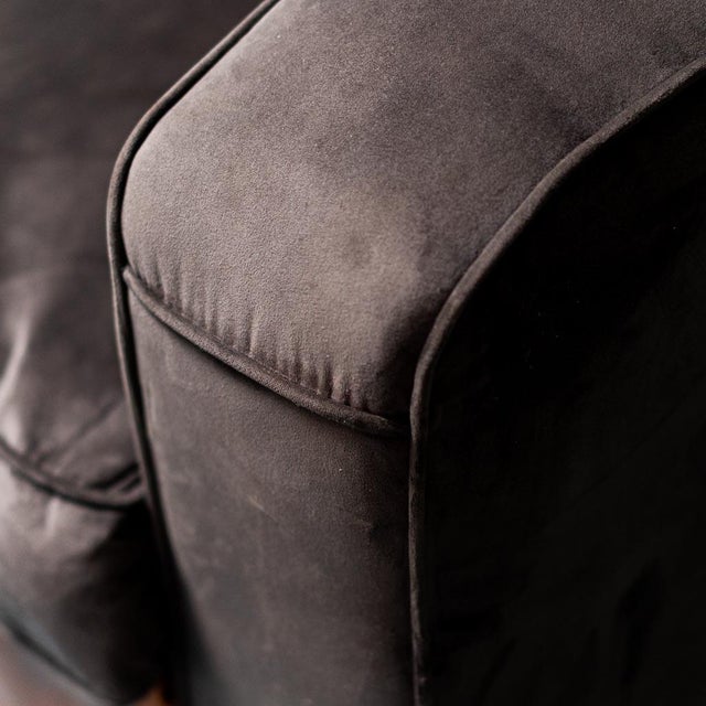 Vintage Velvet Club Cuoio Armchair, 1940s For Sale - Image 6 of 14