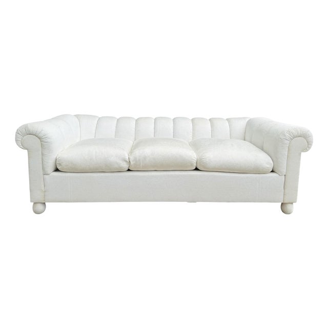 Vintage American Channel Back Lounge Sofa by Fine Arts Furniture New York For Sale