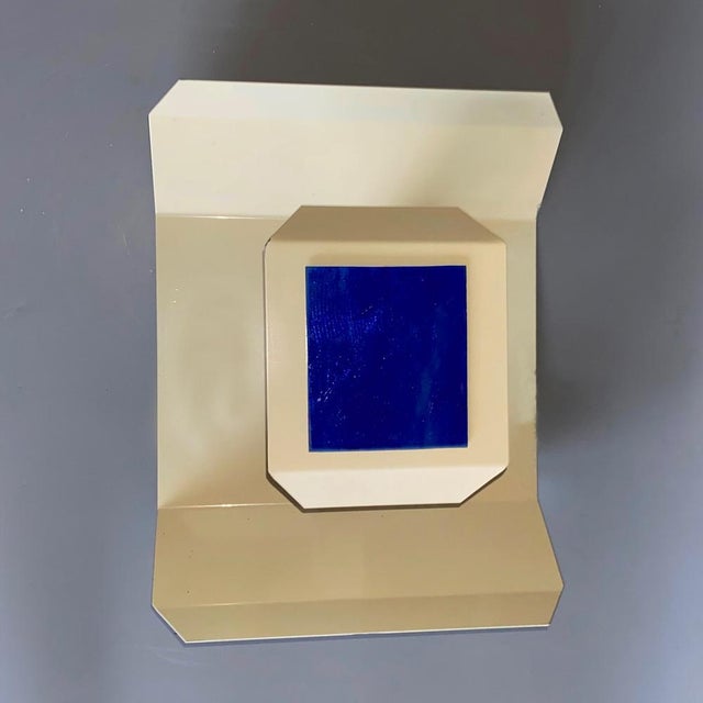 Metal Space Age Wall Light in Blue Murano Glass, 1970s For Sale - Image 7 of 10