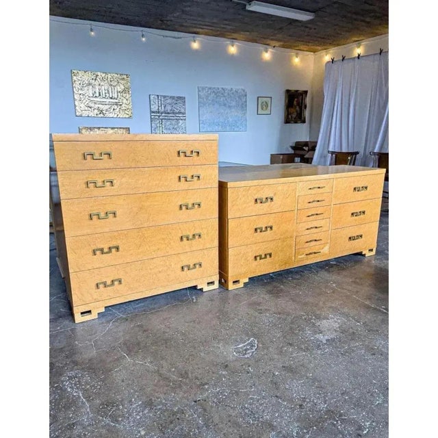 Mid-Century Modern Rare Mid 20th Century Birds Eye Maple Dresser For Sale - Image 3 of 9