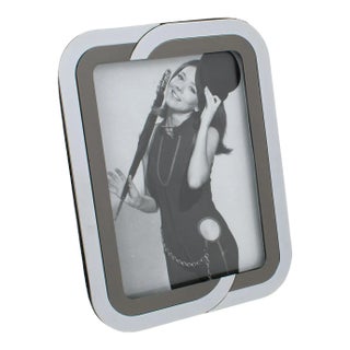 Chrome and Gunmetal Picture Frame with Kinetic Design, Italy 1970s For Sale