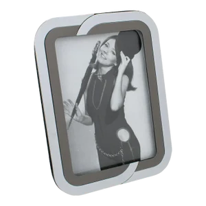 Chrome and Gunmetal Picture Frame with Kinetic Design, Italy 1970s