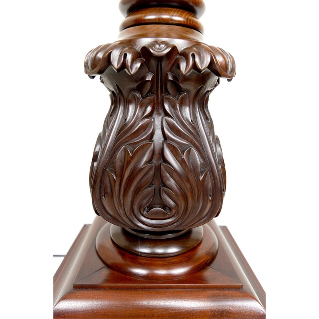 Victorian Tudor Style Twisted Column Floor Lamp in Walnut, United Kingdom, 1900s For Sale - Image 11 of 18