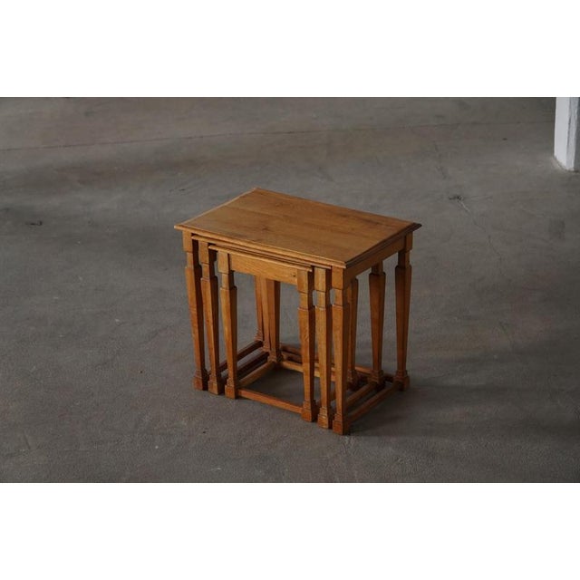 Mid-Century Danish Nesting Tables in Oak, 1960s, Set of 3 For Sale - Image 16 of 18