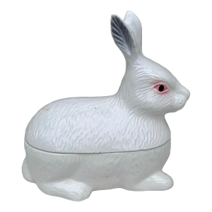 Small Majolica Pate White Rabbit Tureen