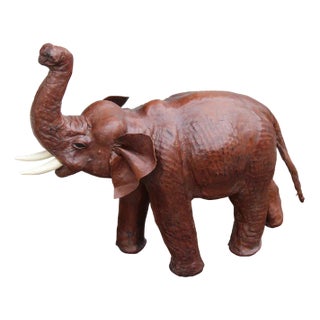 Elephant Covered in Calfskin Leather, 1950s For Sale