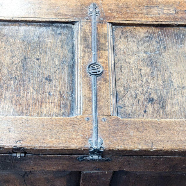 Brown Antique Wooden Trunk For Sale - Image 8 of 10