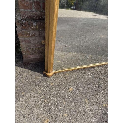 Large Antique English Arched Top Gilt Overmantle Mirror, 19th Century For Sale - Image 3 of 5