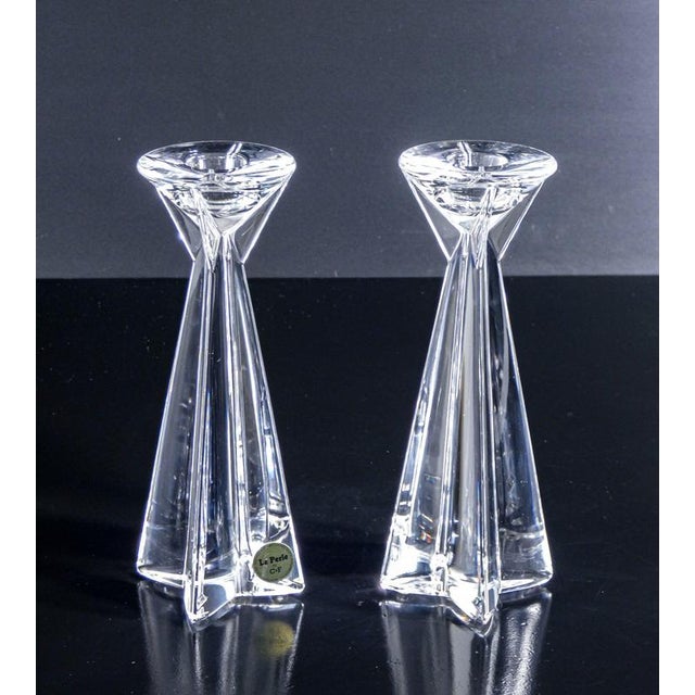 Crystal Table Candlesticks by Le Perle for C&F, Set of 2 For Sale - Image 14 of 14