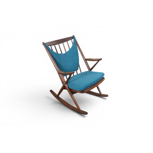 This rocking chair was designed by Frank Reenskaug and produced by Bramin in Denmark during the 1950s. Built in solid...