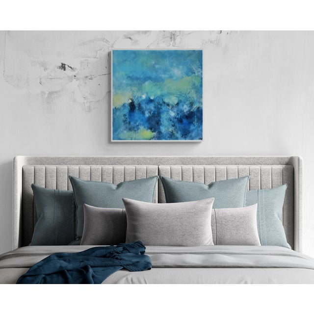 A powerful minimalist modern abstract oil, mixed media on framed wood panel. Textured finish with deep movement and depth...