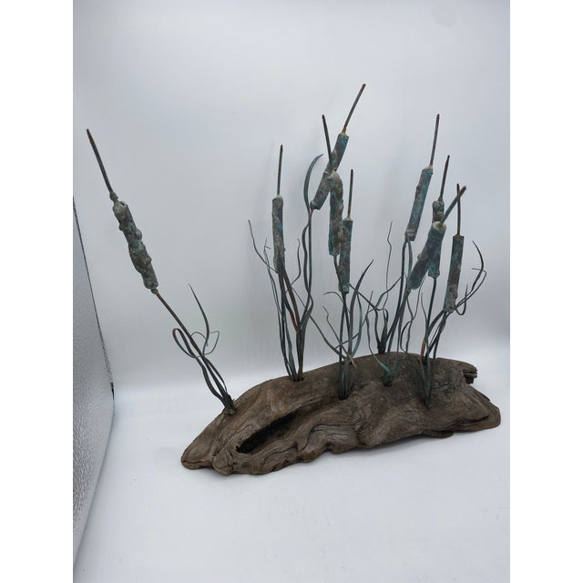 1960s Curtis Jere Style Coastal Cattails and Driftwood Brutalist Sculpture For Sale - Image 5 of 9