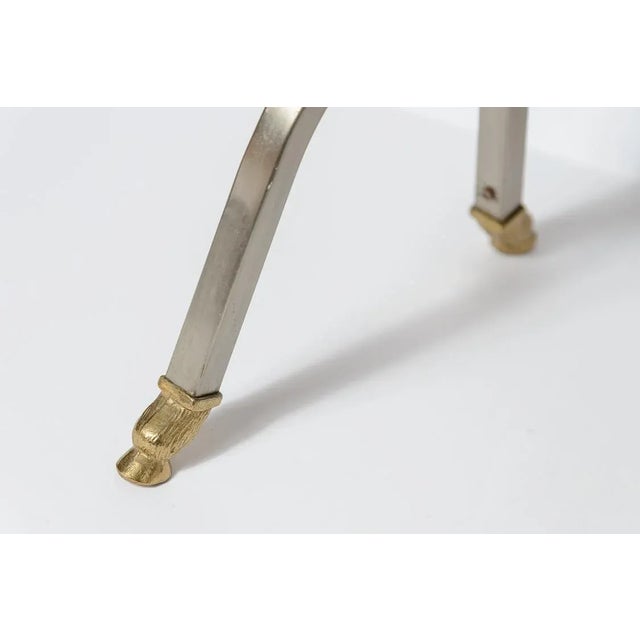 Maison Jansen Polished Brass & Steel Ram Head Magazine Rack/Holder For Sale - Image 9 of 10