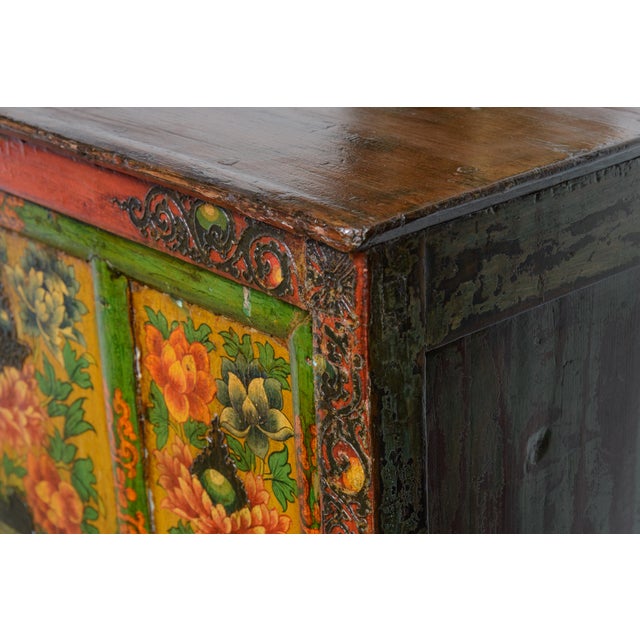 Painted Tibetan Cabinet For Sale - Image 4 of 8