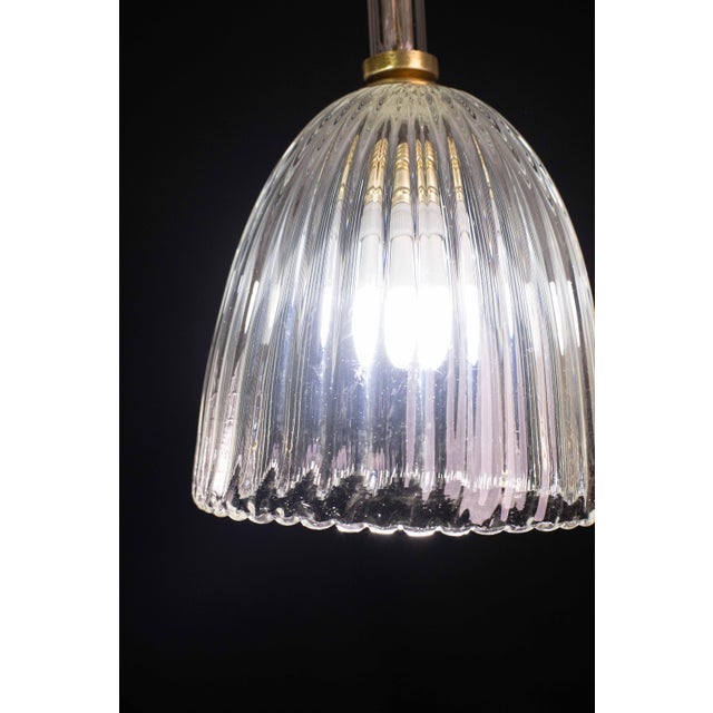 Transparent Art Decò Barovier E Toso Attributed Pendant Light, 1950 For Sale - Image 8 of 13