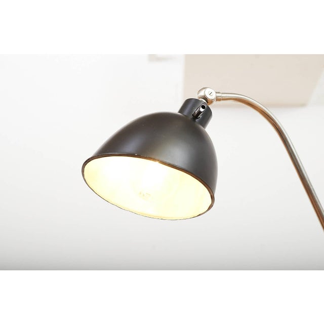 Type K Floor Lamp in Black Cast Metal Base and Lacquered Sheet Metal Shade with Rotary Switch by Christian Dell for Belmag, 1932 For Sale - Image 9 of 13