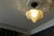 1930s Art Deco French Frosted White Glass and Brass Ceiling Light, 1930s For Sale - Image 5 of 18