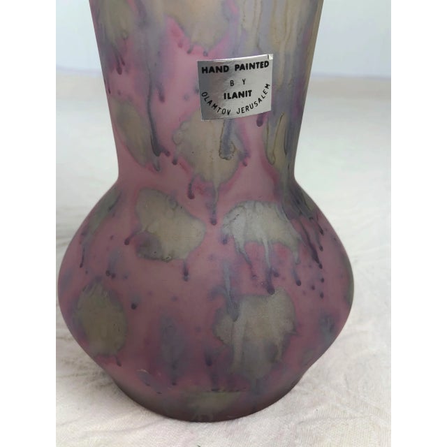 Mid 20th Century 1950s Ilanit Hand Painted Vase For Sale - Image 5 of 6