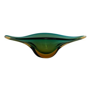 1950's Italian Murano Somerso Bowl Centerpiece Attributed to Flavio Poli For Sale