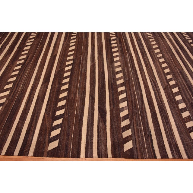 Large Geometric Modern Contemporary Kilim Area Rug For Sale - Image 4 of 8