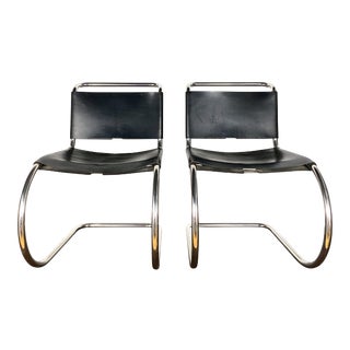 Mies Van Der Rohe Cantilever Chairs for Knoll Associates- A Pair For Sale