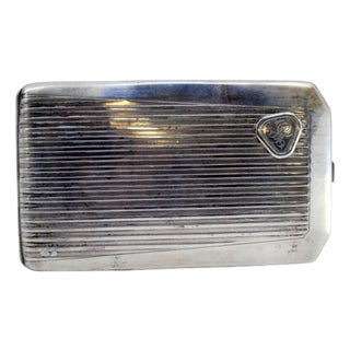 Silver Cigarette Case with Bands For Sale