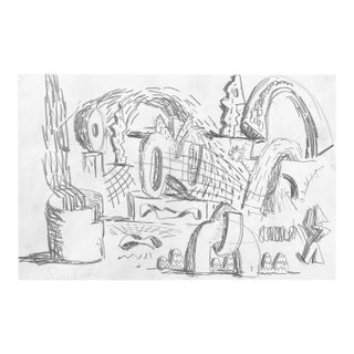 Richard Snyder 80s Style Drawing on Paper For Sale