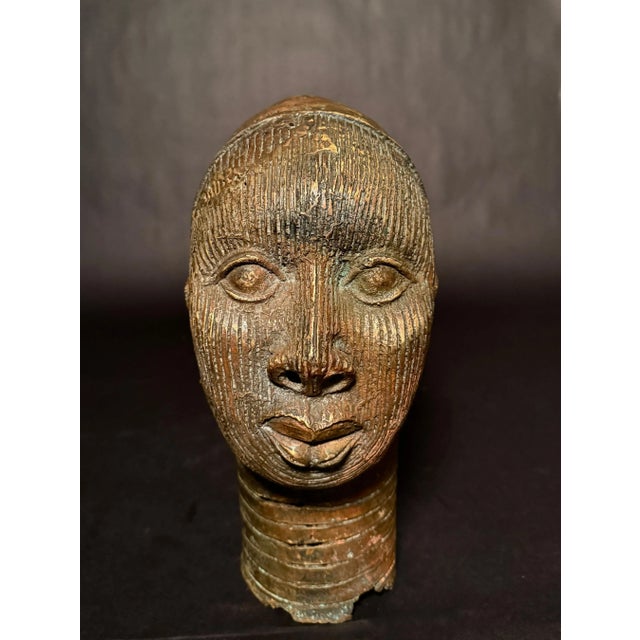 Early 20th Century Ife-Style Yoruba Bronze Portrait Head, Nigeria For Sale In New York - Image 6 of 8