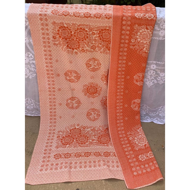 Textile Vintage Damask Floral Texture Home Accent Textile, Bedspread,/Throw Blanket For Sale - Image 7 of 8