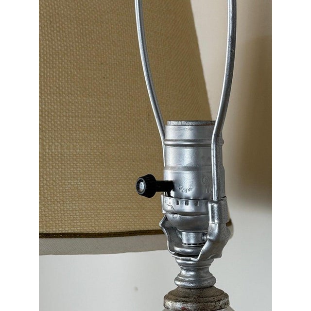 Early 21st Century Pair of Hollywood Regency Rock Crystal Stacked Orb Table Lamps - Silver Leaf For Sale - Image 5 of 17