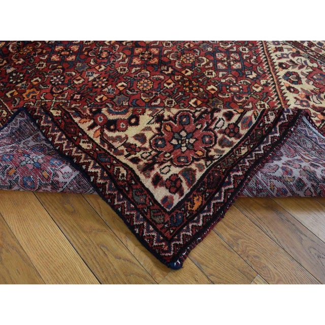 Red 1960 Brick Red New Persian Bakhtiari Pure Wool Hand Knotted Gallery Size Runner Rug For Sale - Image 8 of 11