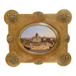19th C Grand Tour Painting on Porcelain View of Vatican/St. Peter's Basilica