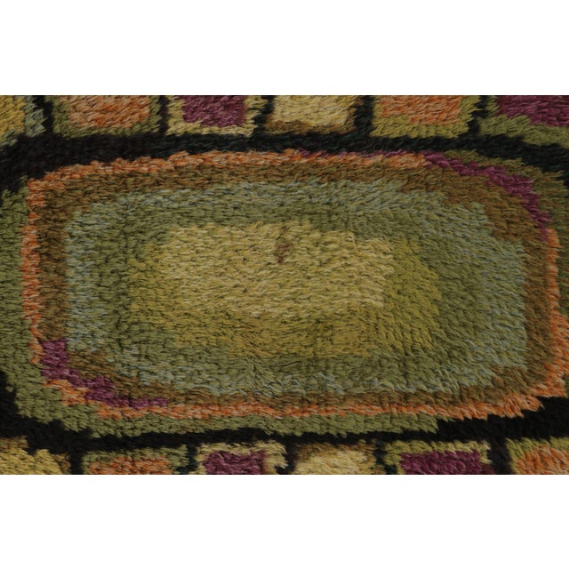 Vintage Swedish Rya Runner, Earth Tones With Mosaic Geometry - Rug & Kilim For Sale In New York - Image 6 of 10