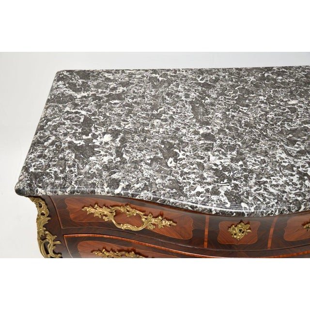 Metal French Louis XV Commode with Marble Top by Jacques Bircklé, 1750s For Sale - Image 7 of 18