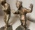 Metal Pair of Antique Japanese Asian Solid Bronze Figural Man Lady Bookends Statues For Sale - Image 7 of 13