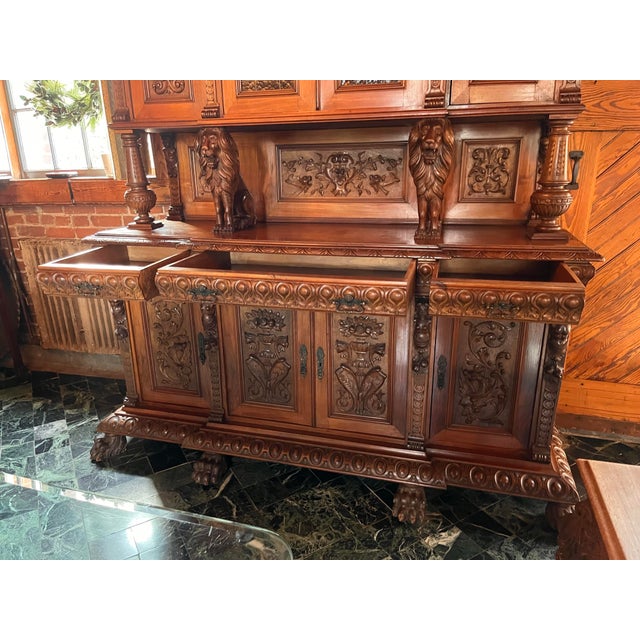 Antique French Buffet/ Cabinet From Estate of Prince Ruspoli, 9 Ft Tall For Sale - Image 4 of 12