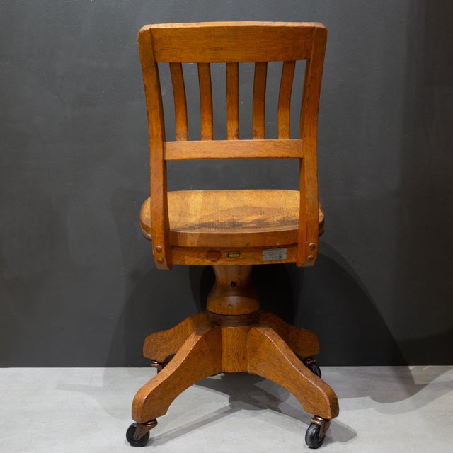 Antique Milwaukee Chair Company Swivel Typset Office Chair c.1920-1940 For Sale In San Francisco - Image 6 of 9